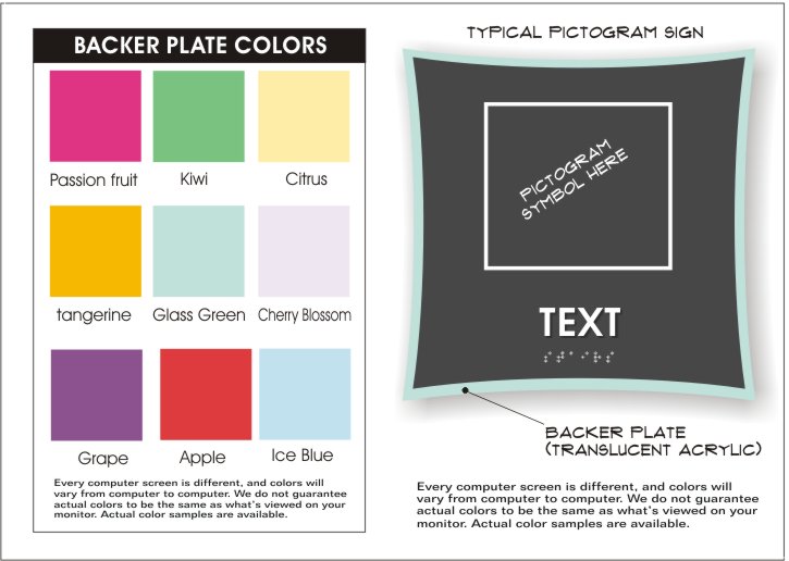 urban series plate colors for pictogram signs
